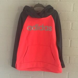 Adidas - Gray and neon orange hoodie for Girl Size 6X
